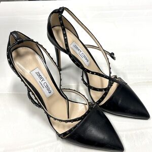 Jimmy Choo Black Studded strap heels size 40